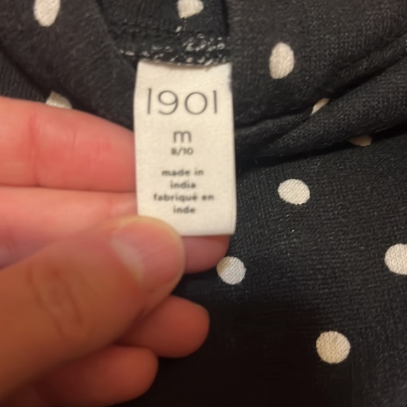1901 polkadot, black and white, hooded sweatshirt, size medium 8/10 - Picture 3 of 5